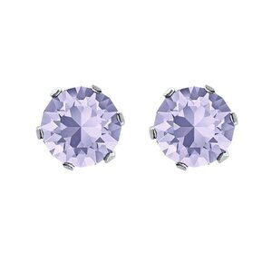 Swarovski Elements Provence Lavender Studs-Sterling Silver Overlay